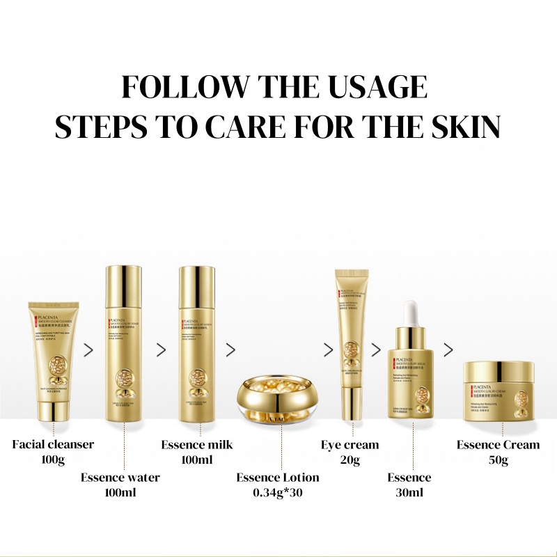 Placenta Skin Care Seven-Piece - Luxury Skincare Kit review and price
