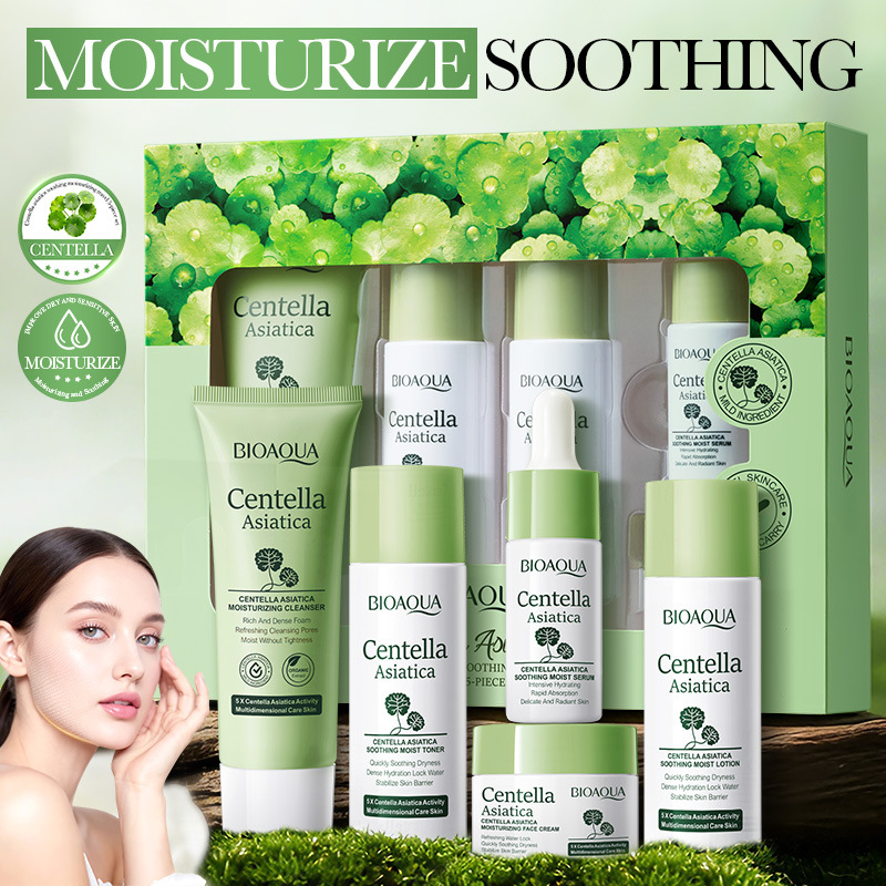5pcs/set BIOAQUA Centella Asia - Luxury Skincare Kit review and price