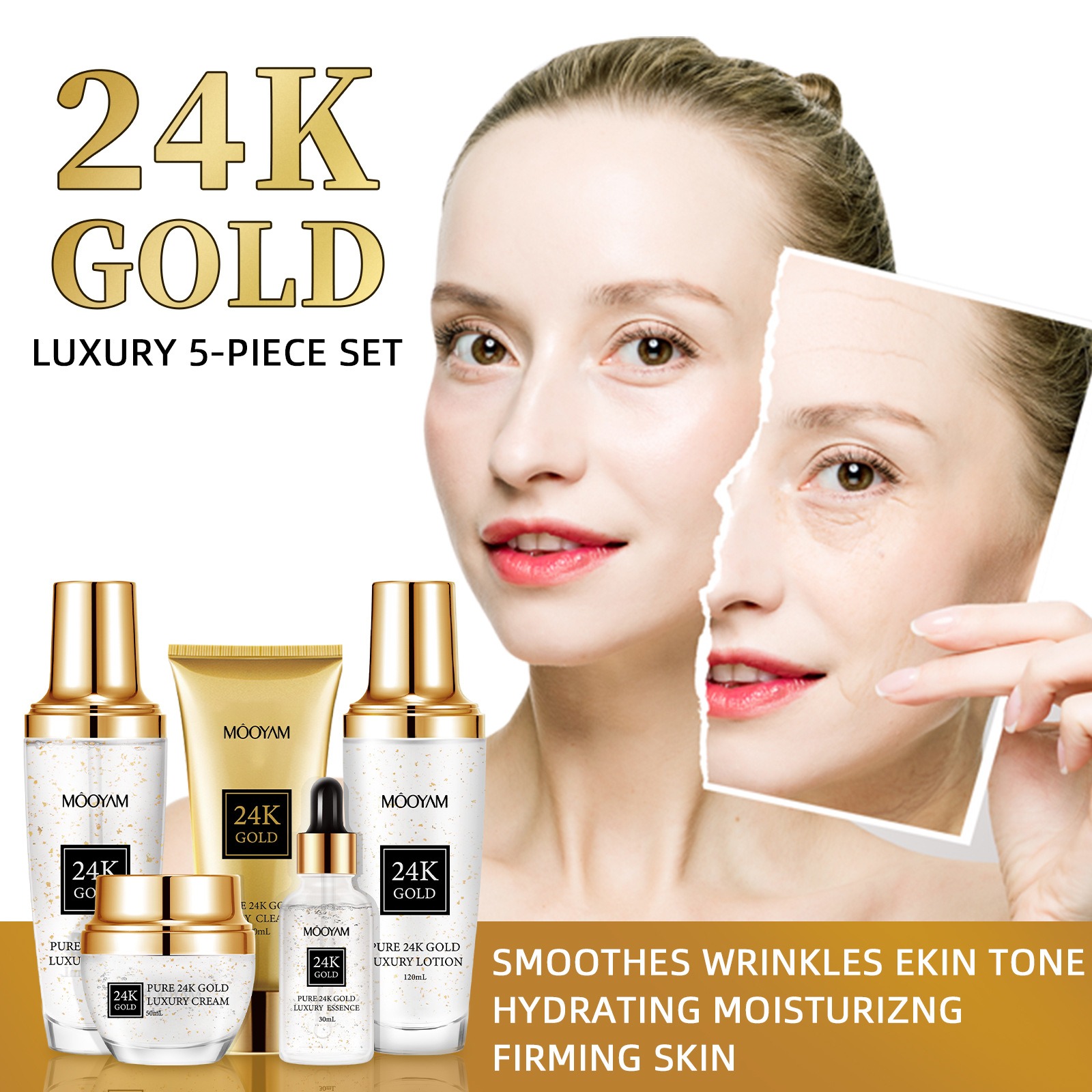 24K Gold LUXURY Moisturizin An - Luxury Skincare Kit review and price