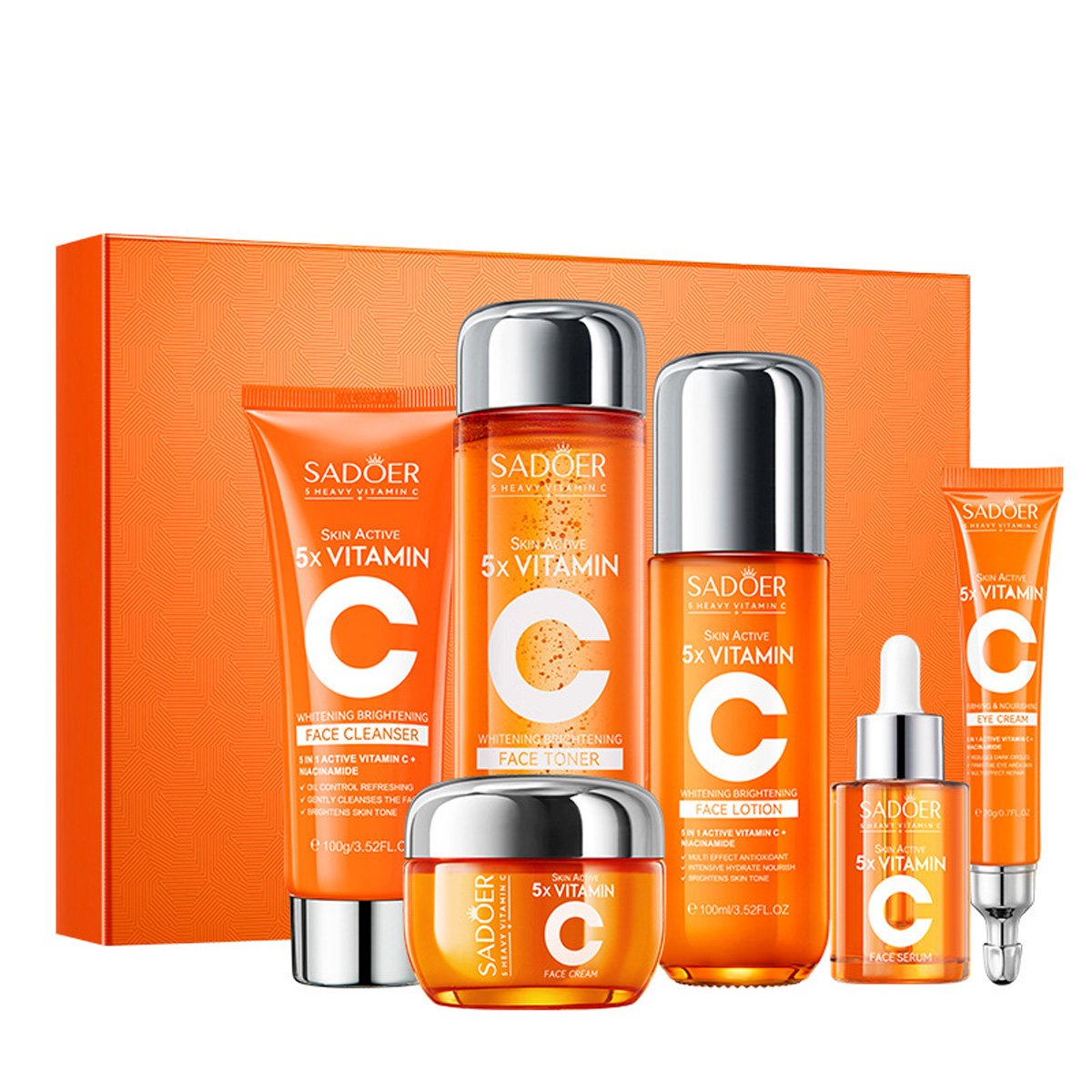 Vitamin C Skincare 6-Piece Gif - Luxury Skincare Kit review and price
